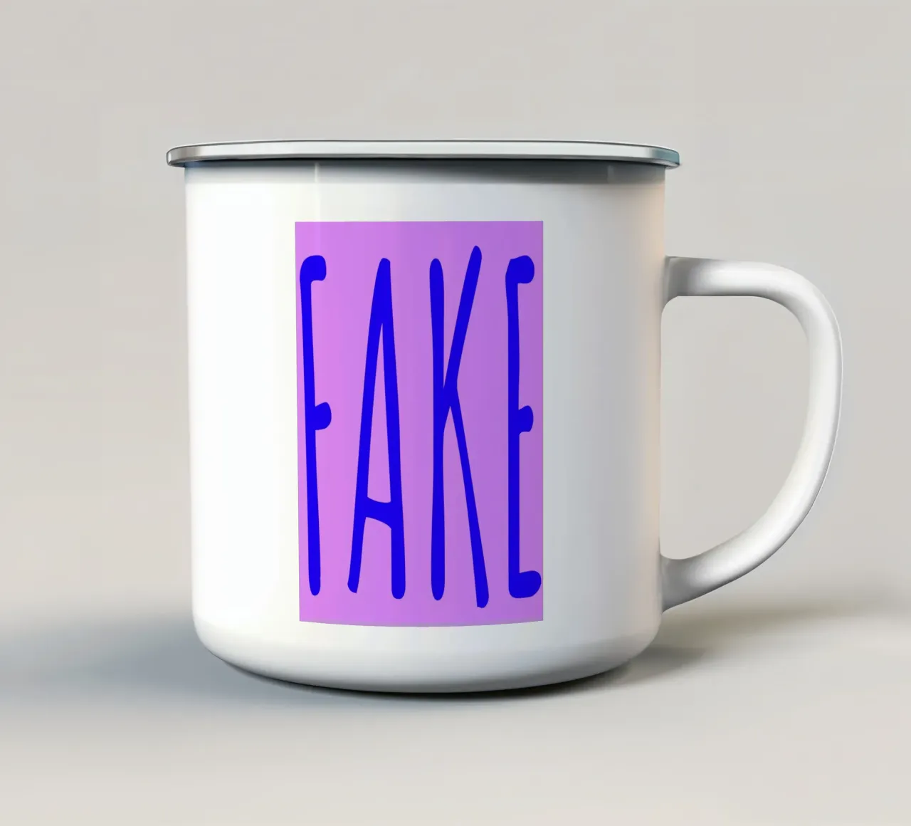 Fake. (3 Farbvarianten) tazza in smalto da FRICKE DESIGN