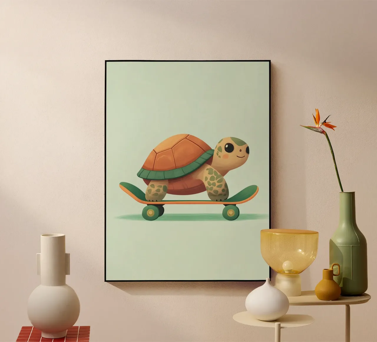 Skateboarding Turtle plexiglass da wonderfolk