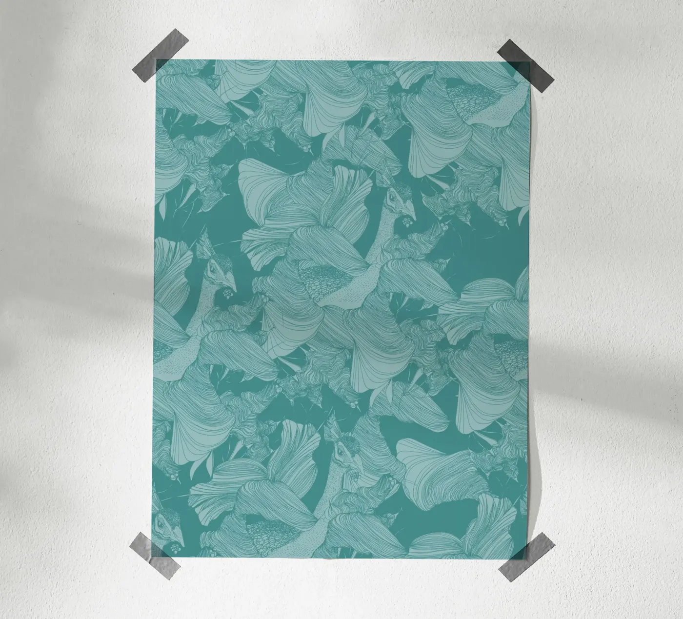 pavoni green poster da Giulio Iurissevich