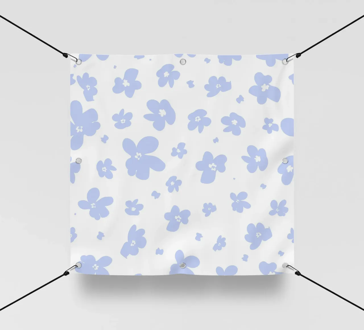 Semplice campo di fiori bianchi e blu telo in pvc da gulsengunel