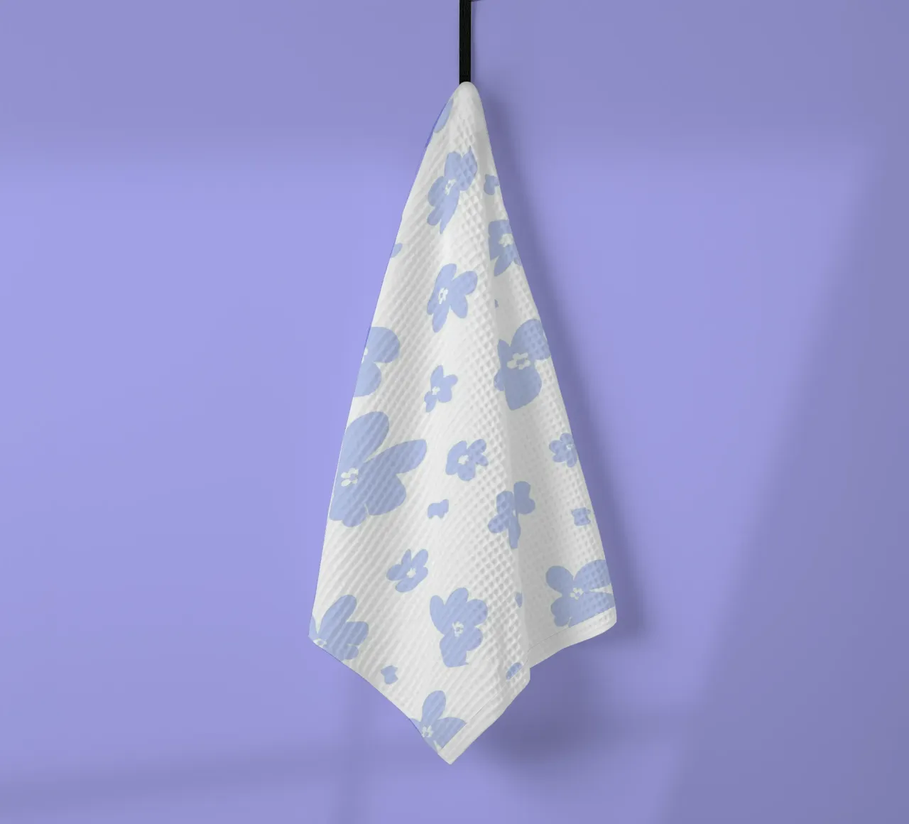 Champ de fleurs simple bleu et blanc torchon de gulsengunel