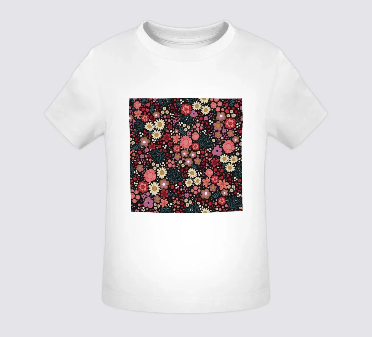Semplice modello di fiori disegnato a mano maglietta neonato da gulsengunel
