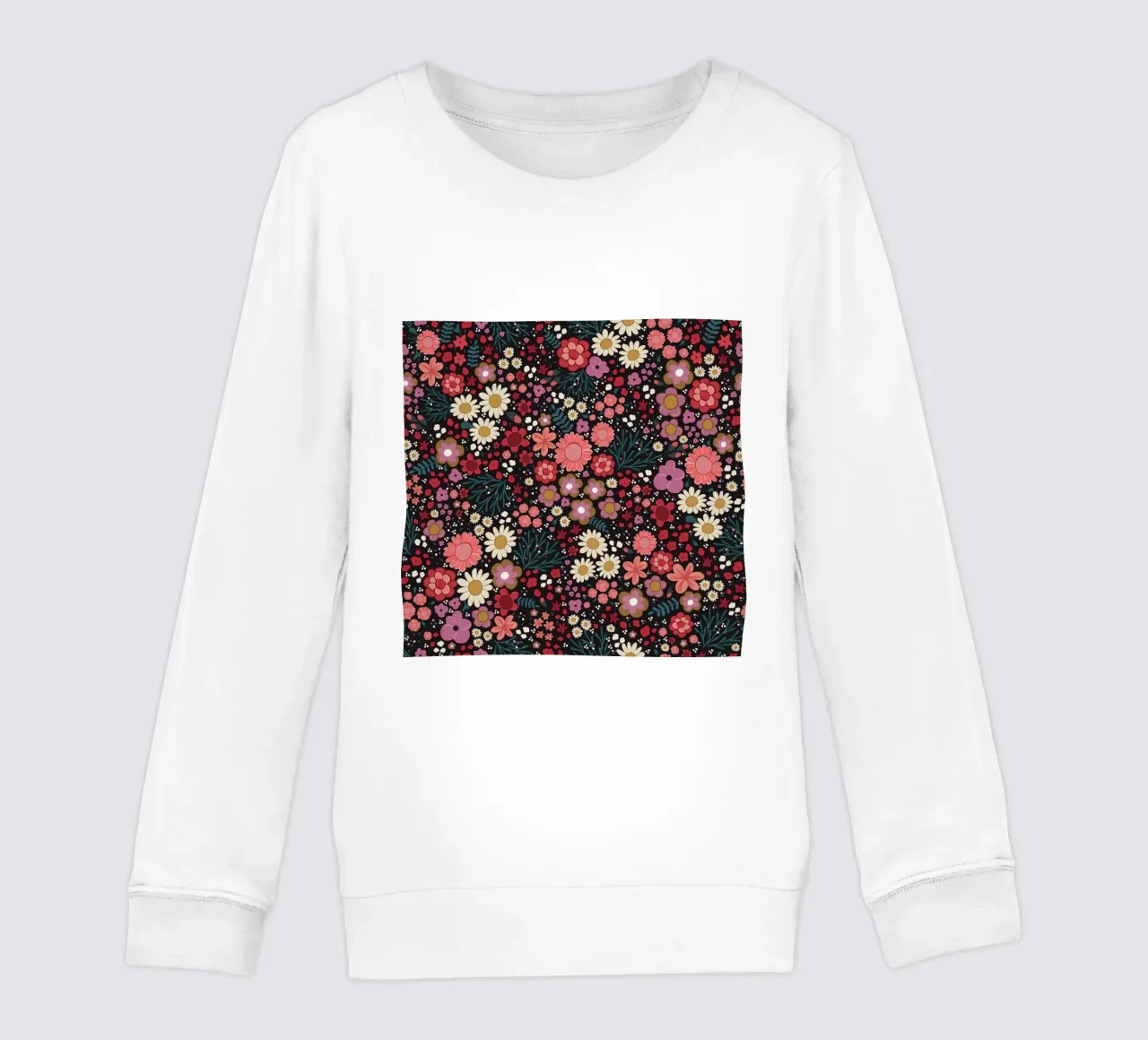 Semplice modello di fiori disegnato a mano felpa bambino da gulsengunel