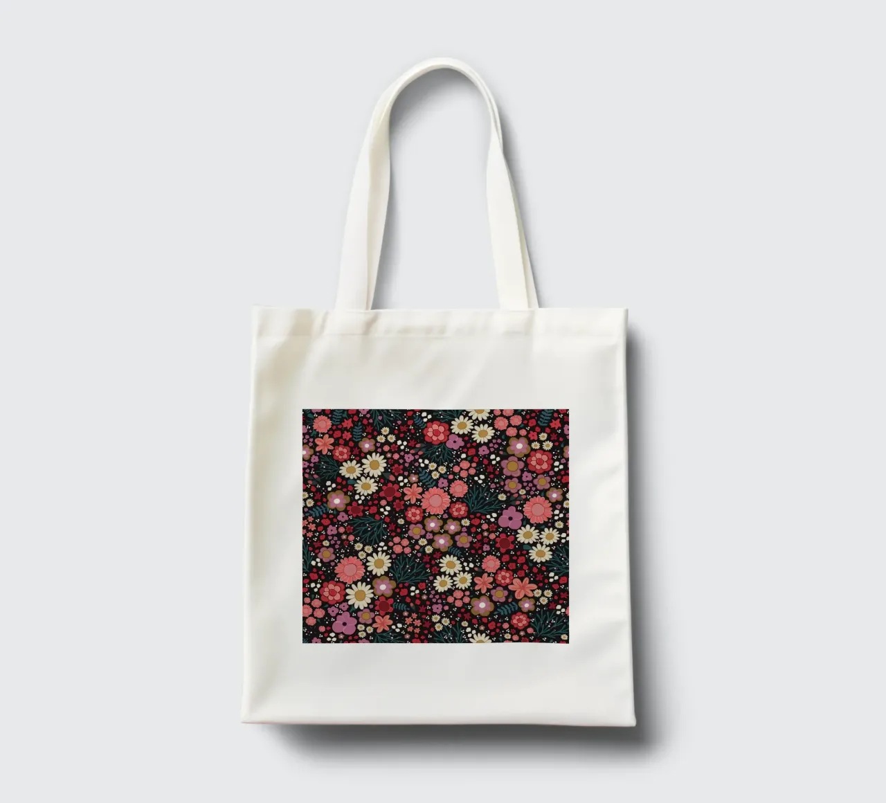 Semplice modello di fiori disegnato a mano borsa in juta da gulsengunel