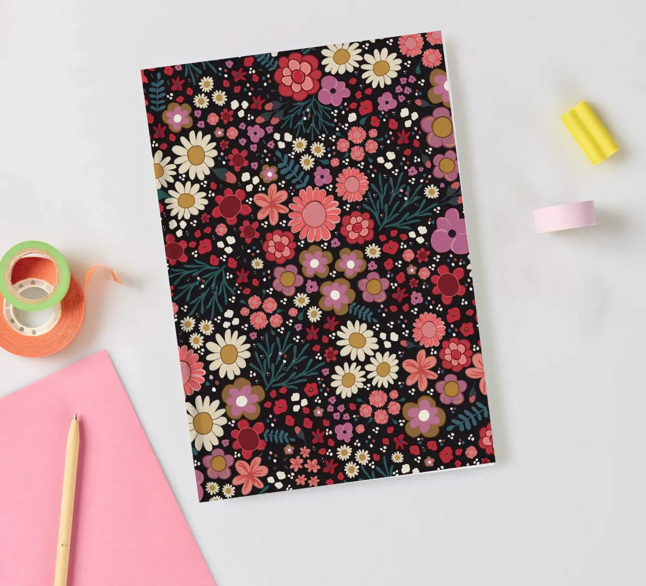 Hand gezeichnet floral Muster minimal Boho botanische Kunst Notizbuch von gulsengunel