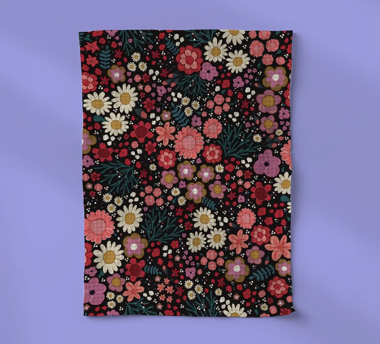 Motif simple de fleurs dessinées à la main torchon de gulsengunel
