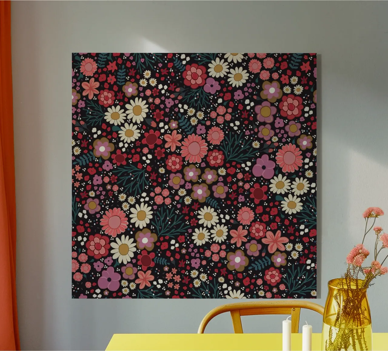 Semplice modello di fiori disegnato a mano plexiglass da gulsengunel