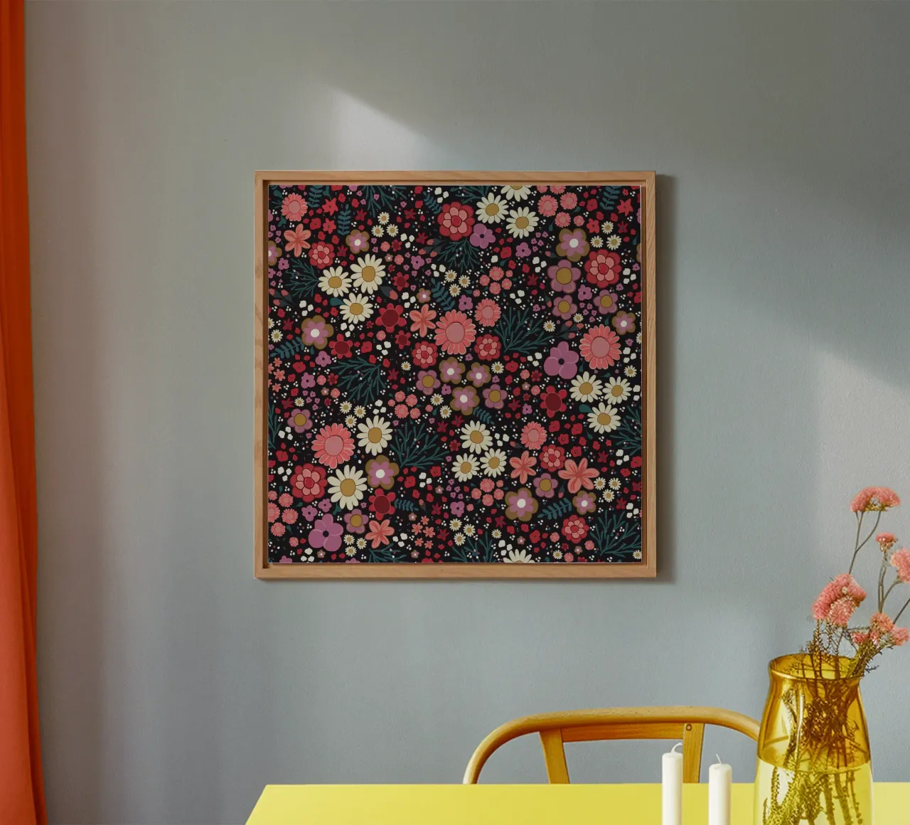 Semplice modello di fiori disegnato a mano alluminio dibond da gulsengunel