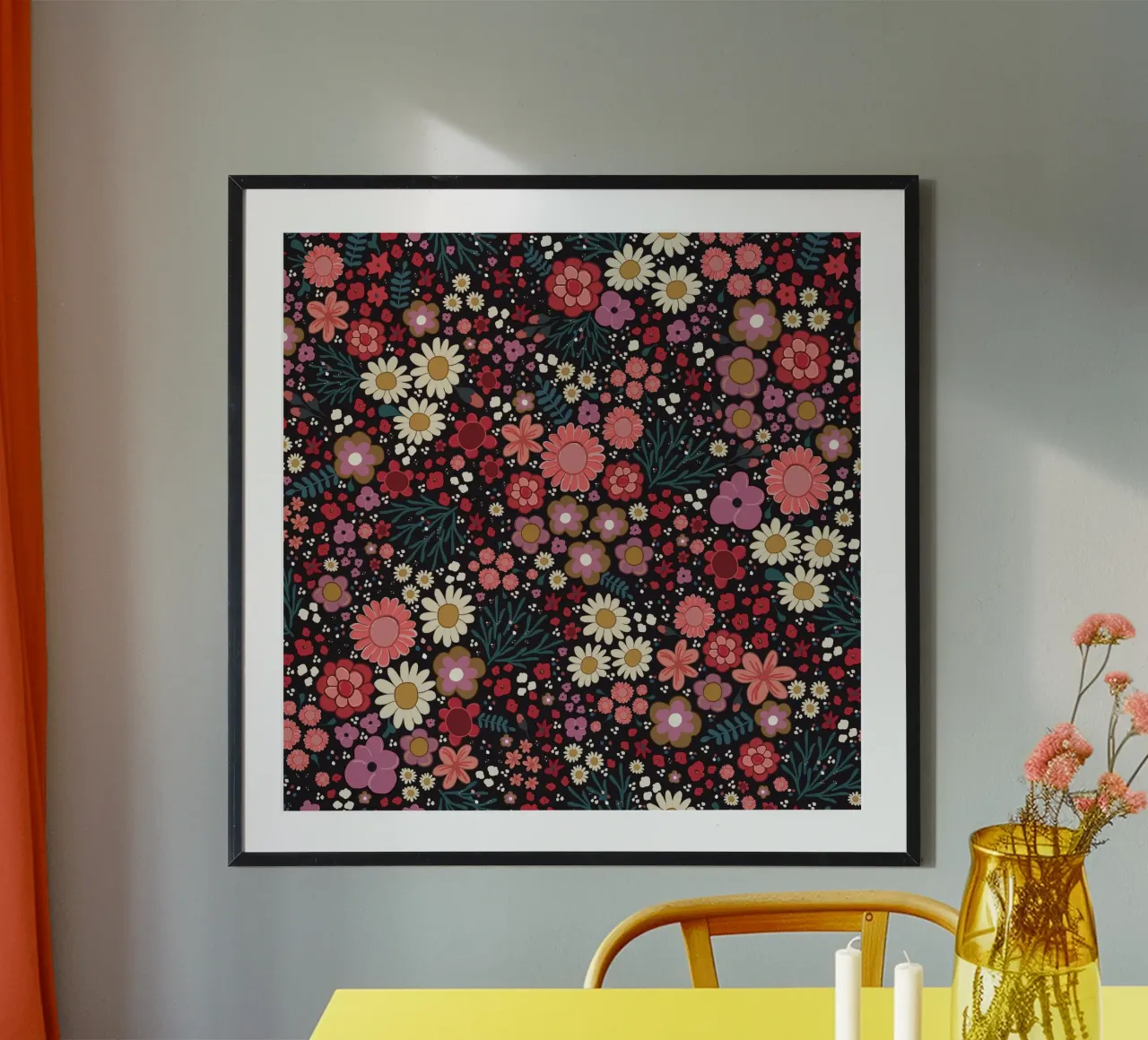 Semplice modello di fiori disegnato a mano carta hahnemühle da gulsengunel