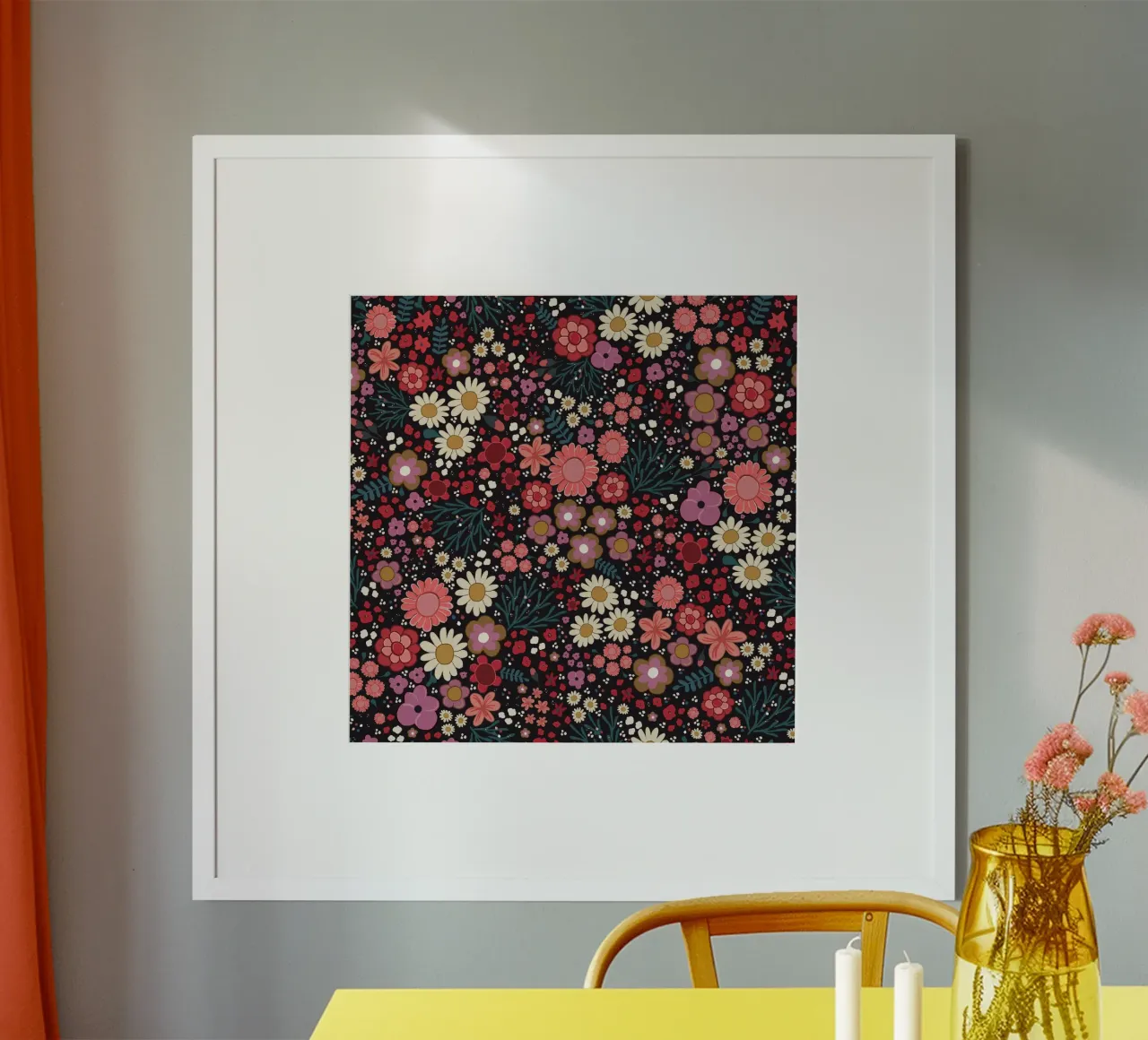 Semplice modello di fiori disegnato a mano carta hahnemühle da gulsengunel