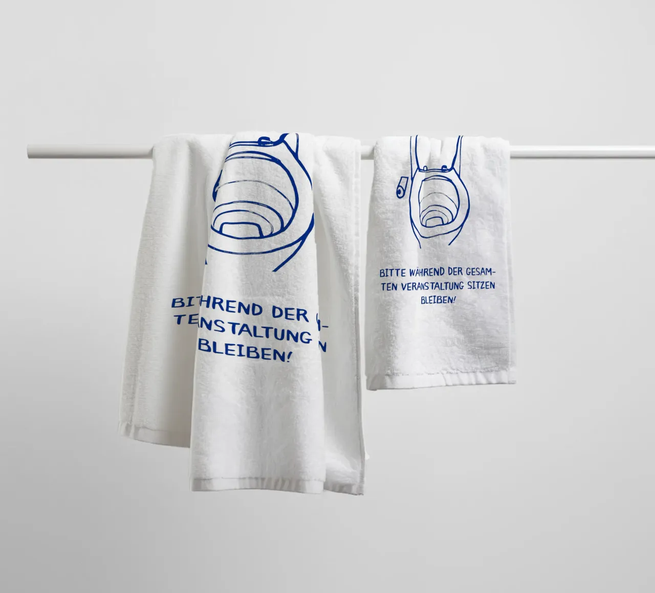 Please remain seated during the entire event! towel by Attaboy Dsgn