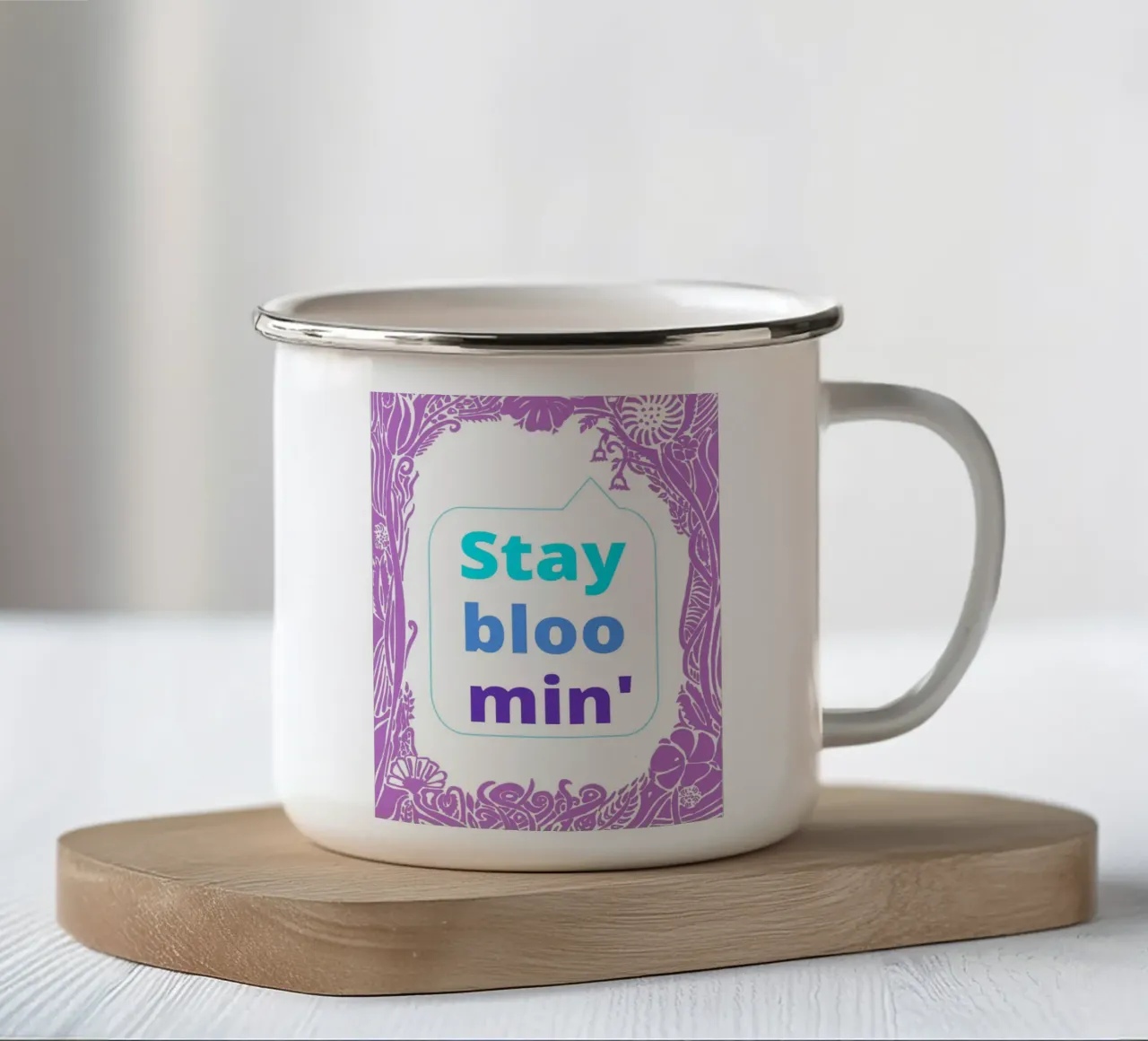 Stay bloomin' - Speaking Flower tazza in smalto da PaperLine Art