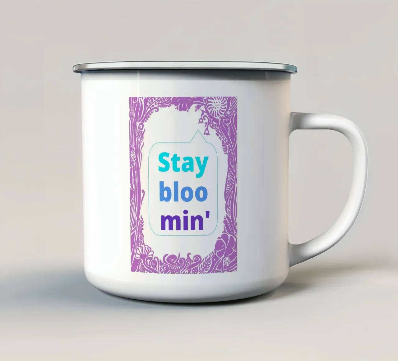 Stay bloomin' - Speaking Flower tazza in smalto da PaperLine Art