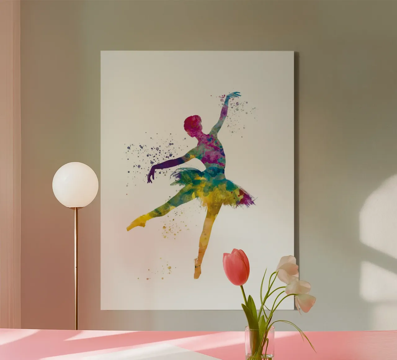 Ballerina di danza classica in acquerello tela con Cornice a cassetta da ⚽ Sports Pulse