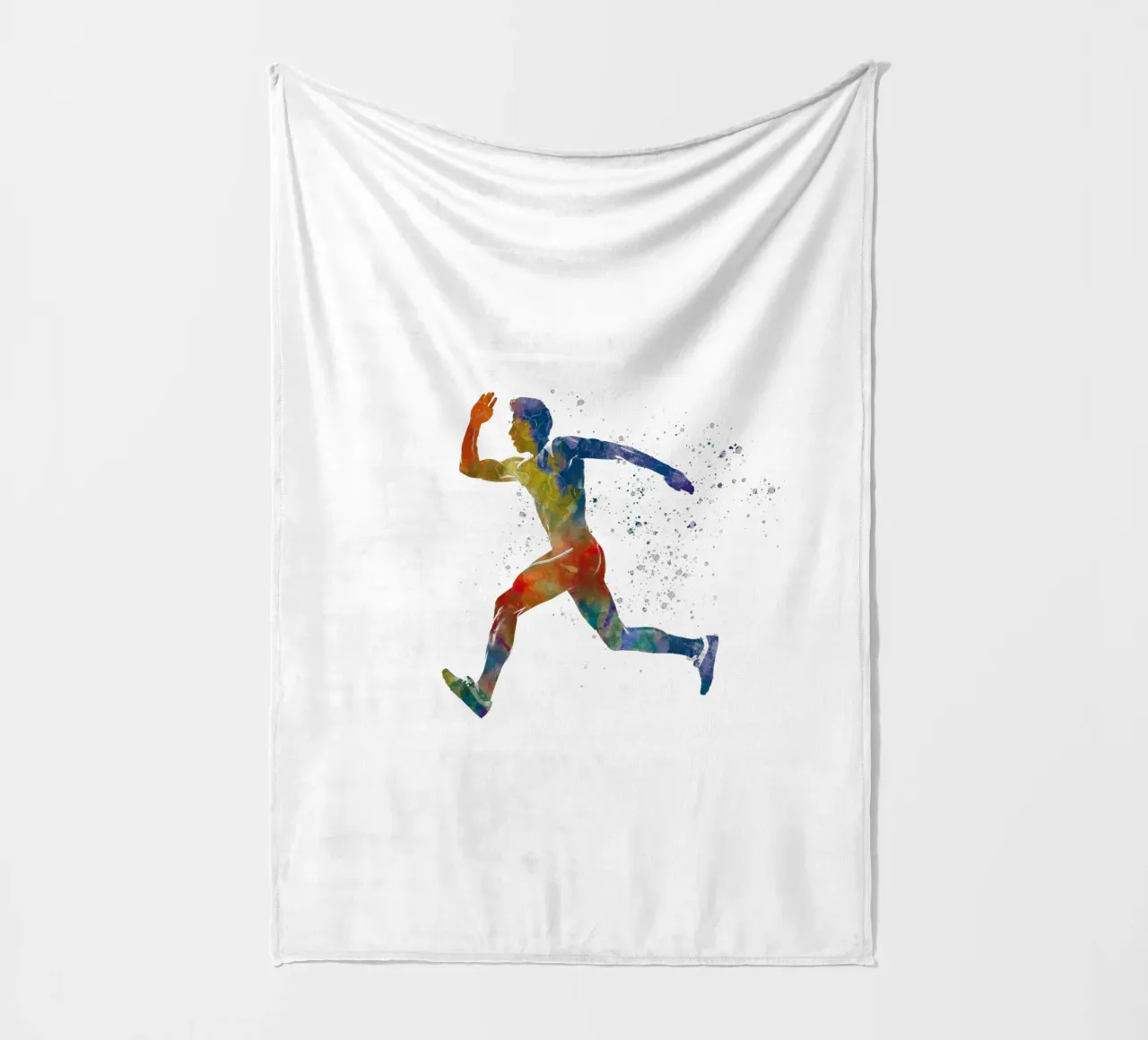 Corridore in acquerello coperta in pile da ⚽ Sports Pulse
