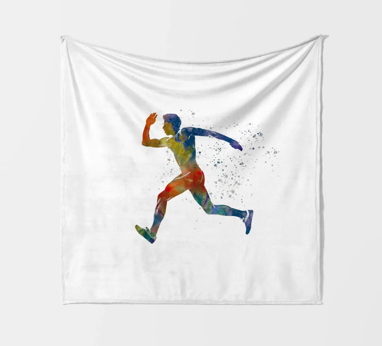 Corridore in acquerello coperta in pile da ⚽ Sports Pulse