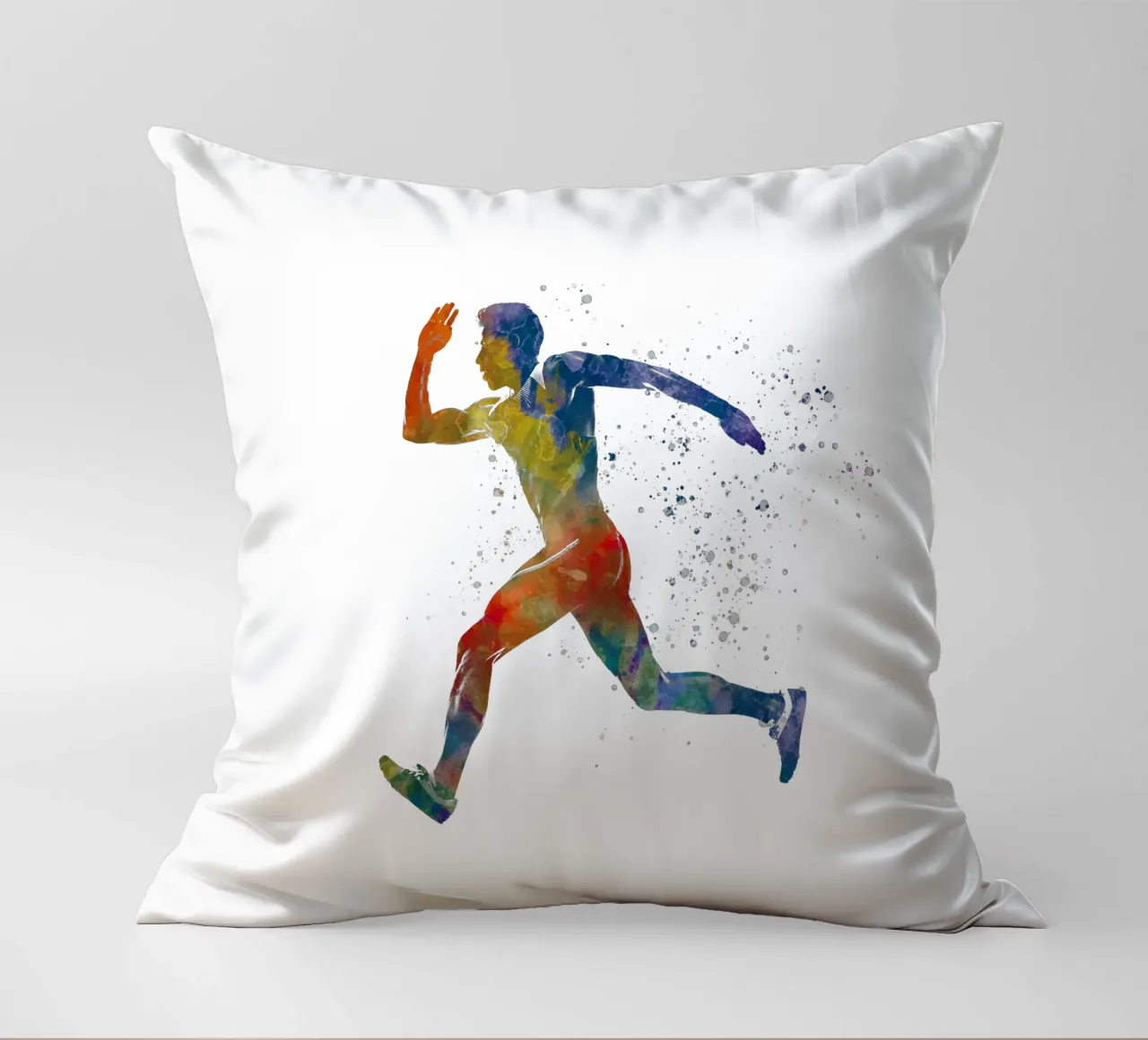 Corridore in acquerello cuscino da ⚽ Sports Pulse