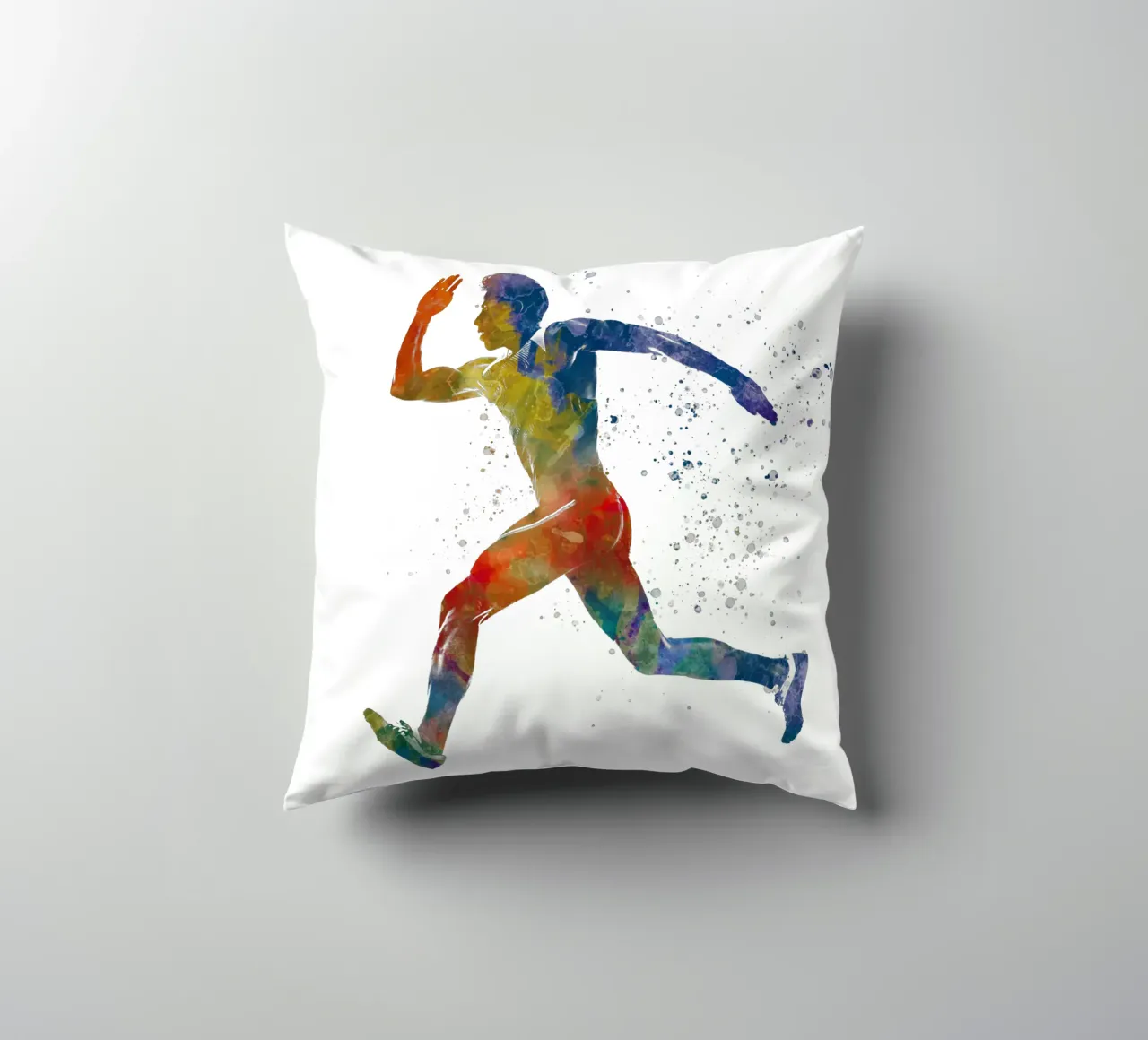 Corridore in acquerello cuscino da ⚽ Sports Pulse