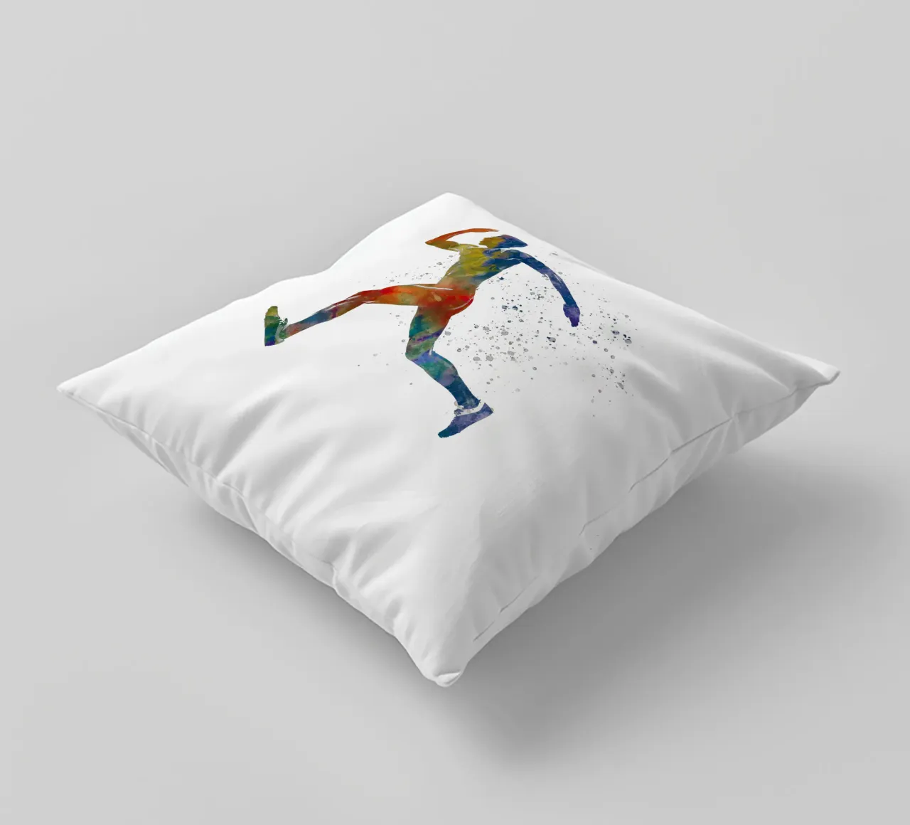 Corridore in acquerello cuscino da ⚽ Sports Pulse
