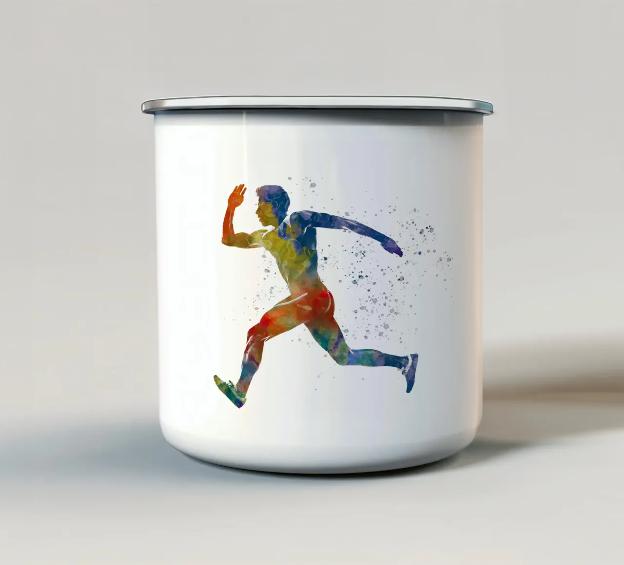 Corridore in acquerello tazza in smalto da ⚽ Sports Pulse
