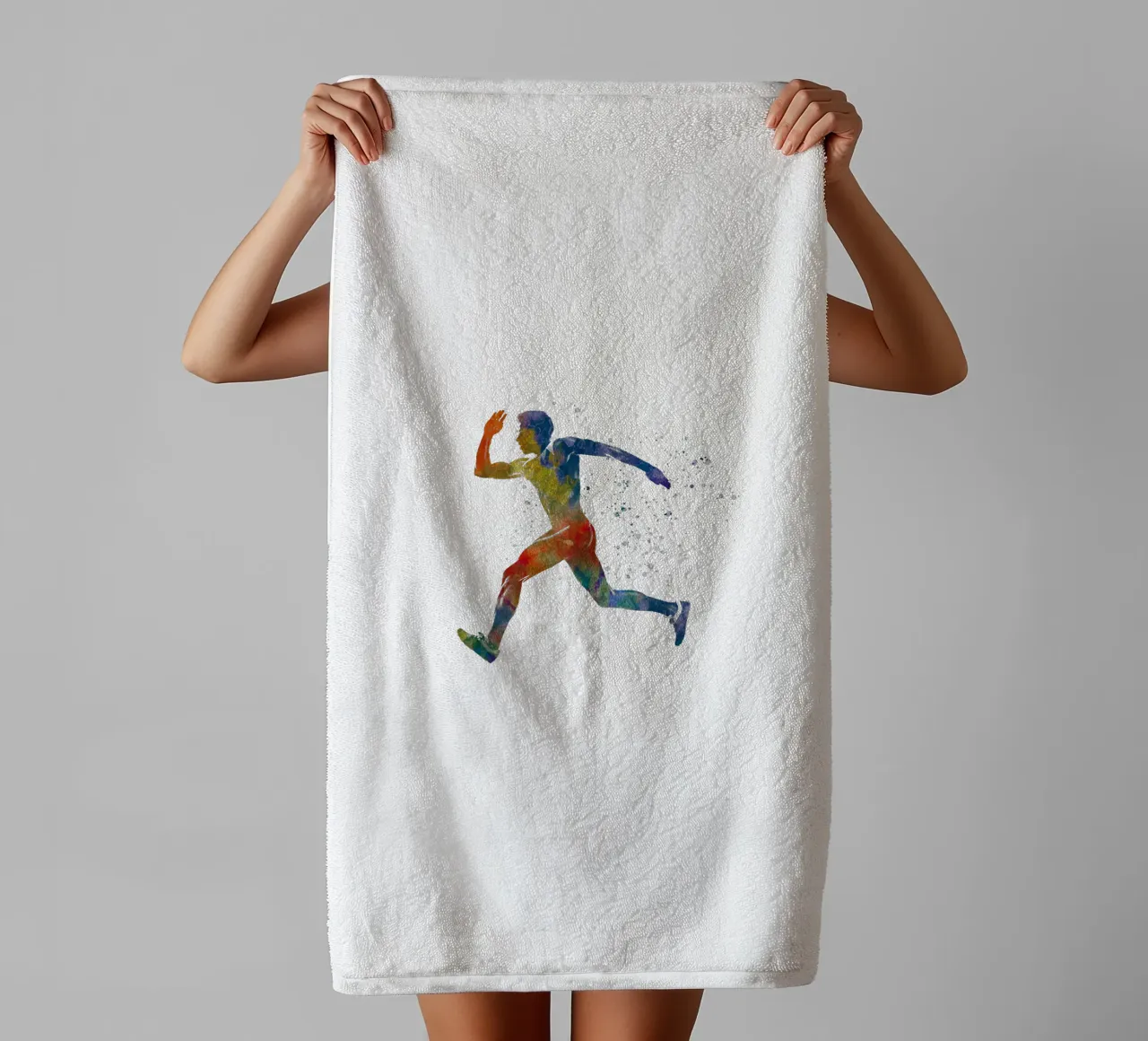 Corridore in acquerello asciugamano da bagno da ⚽ Sports Pulse