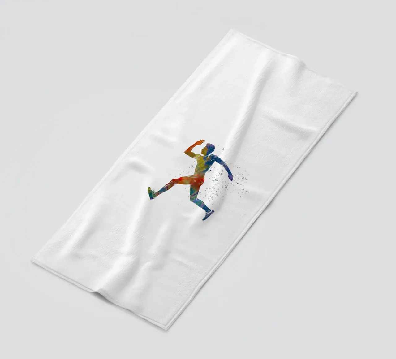 Corridore in acquerello telo mare da ⚽ Sports Pulse