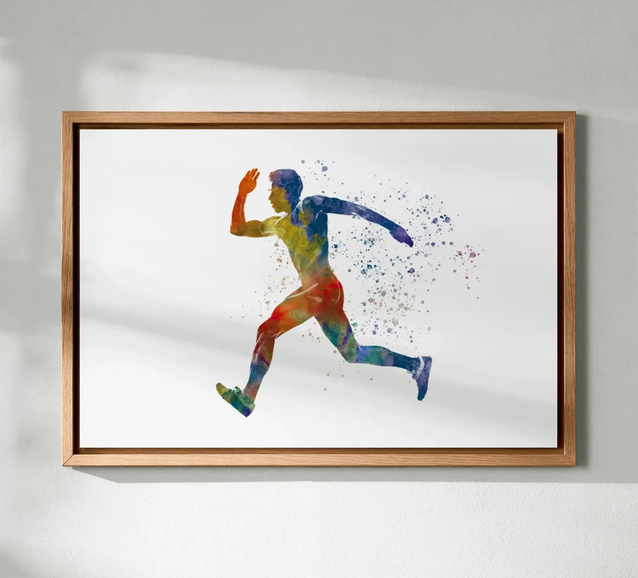Corridore in acquerello tela con Cornice a cassetta da ⚽ Sports Pulse