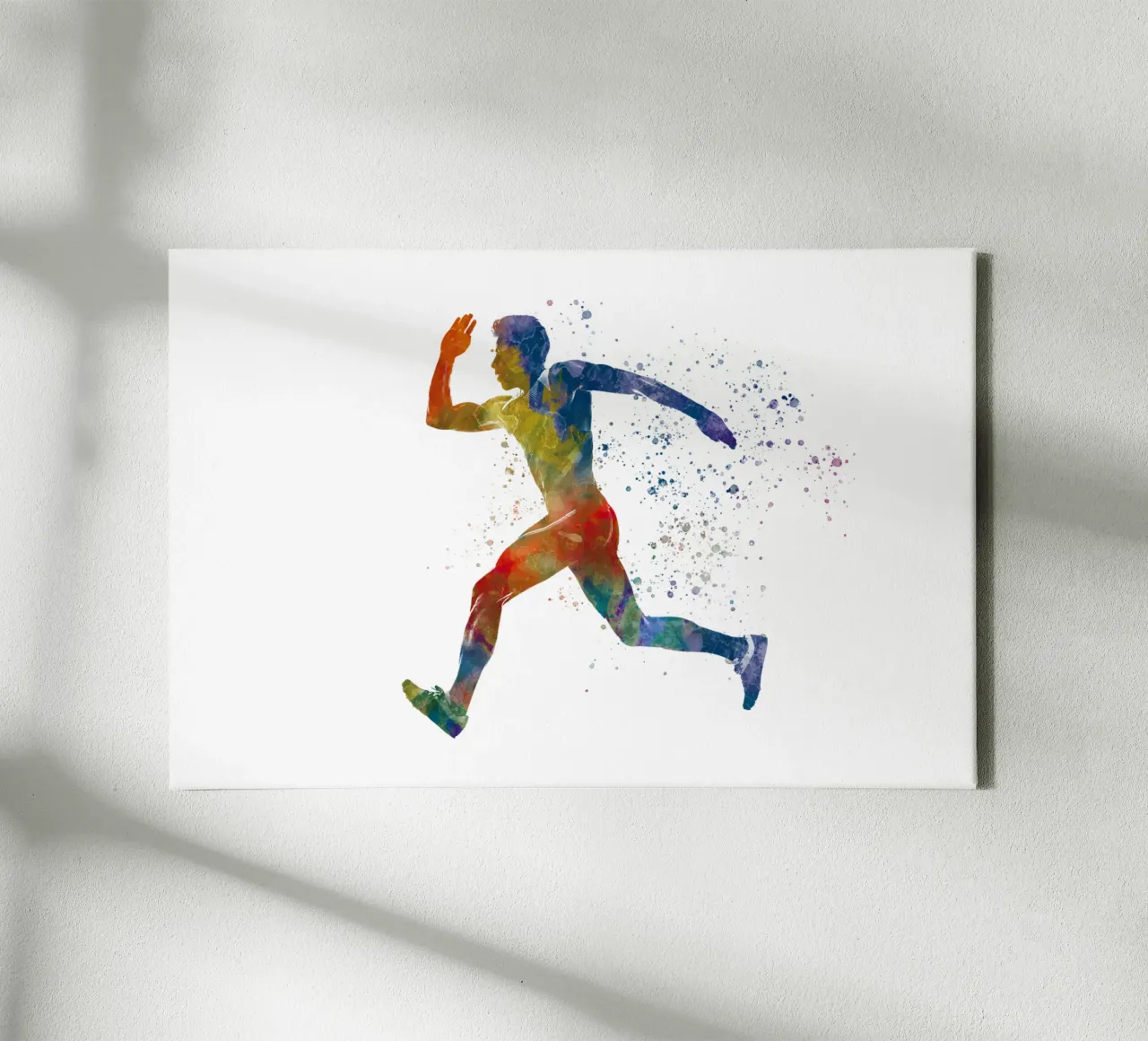 Corridore in acquerello tela con Cornice a cassetta da ⚽ Sports Pulse
