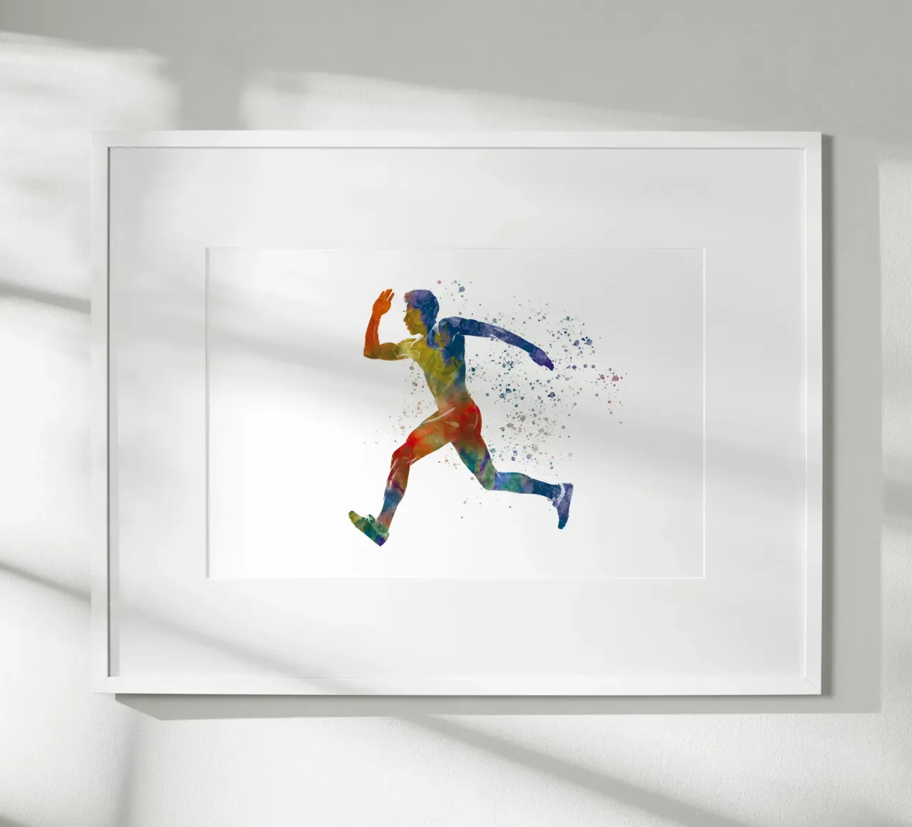 Corridore in acquerello poster con telaio in alluminio da ⚽ Sports Pulse