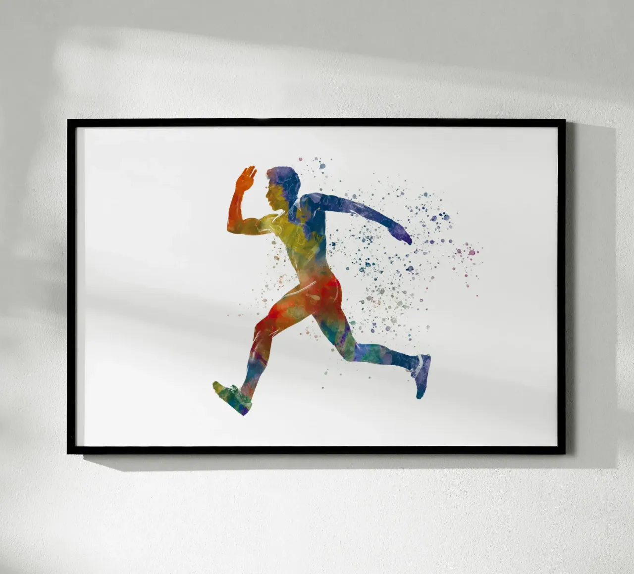 Corridore in acquerello poster con telaio in alluminio da ⚽ Sports Pulse