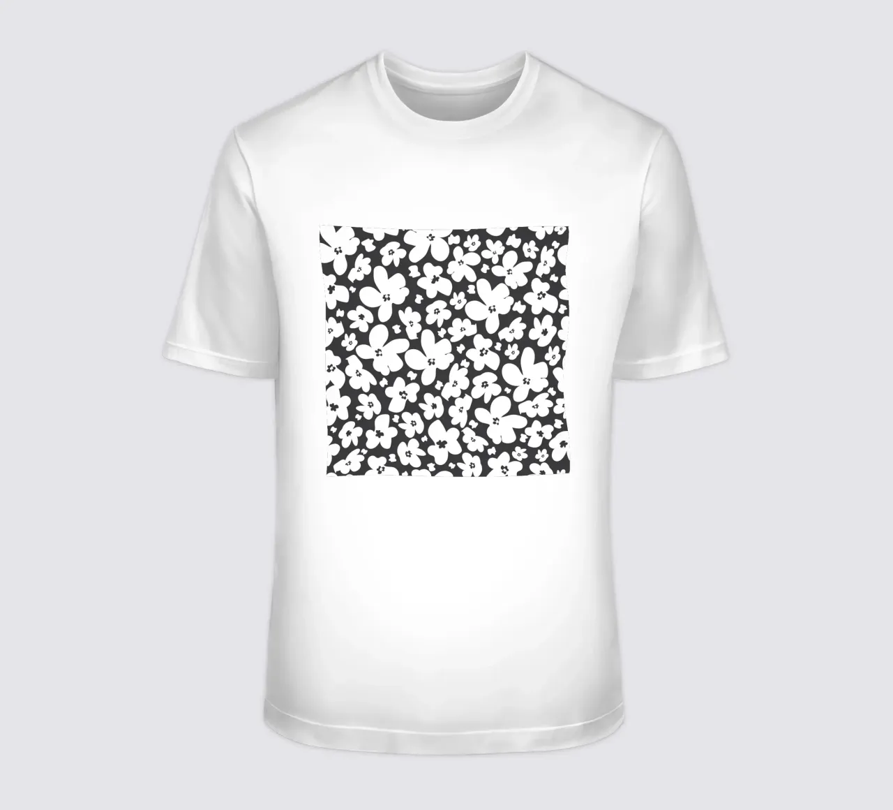 Semplice campo di fiori bianchi e neri t-shirt da gulsengunel