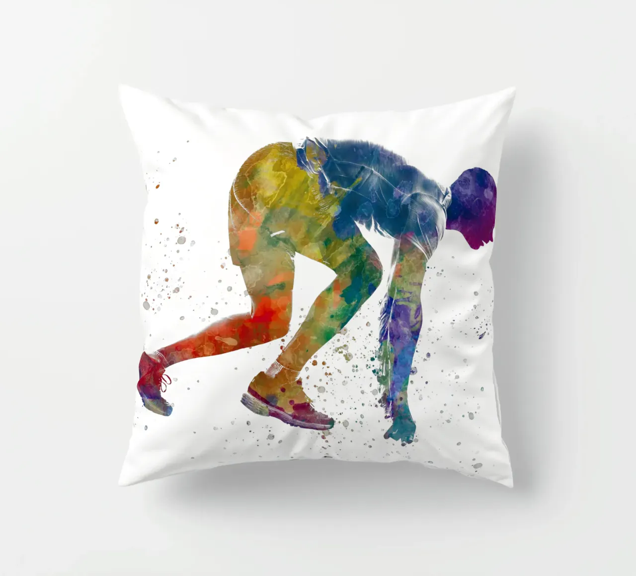 Atleta corridore in acquerello cuscino da ⚽ Sports Pulse