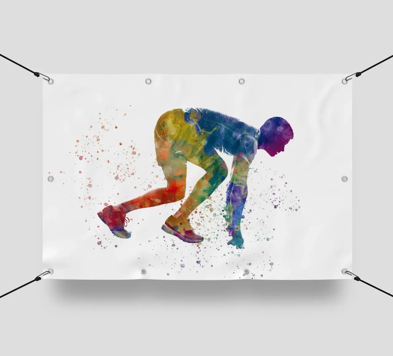 Atleta corridore in acquerello telo in pvc da ⚽ Sports Pulse