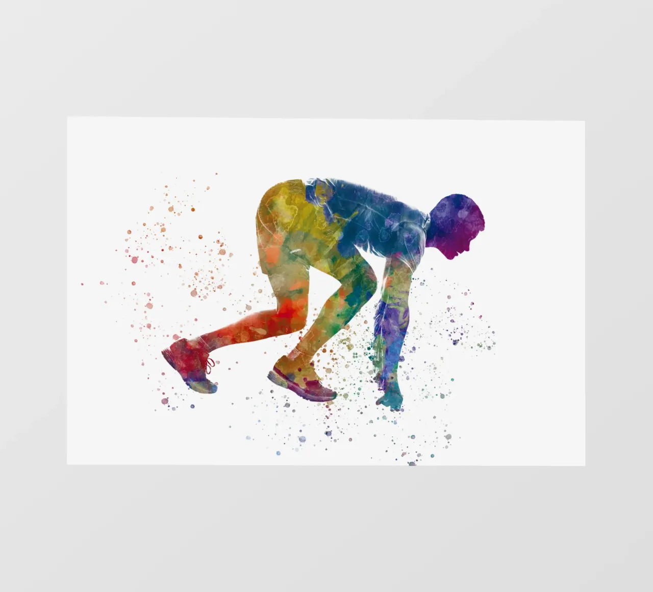 Atleta corridore in acquerello telo in pvc da ⚽ Sports Pulse