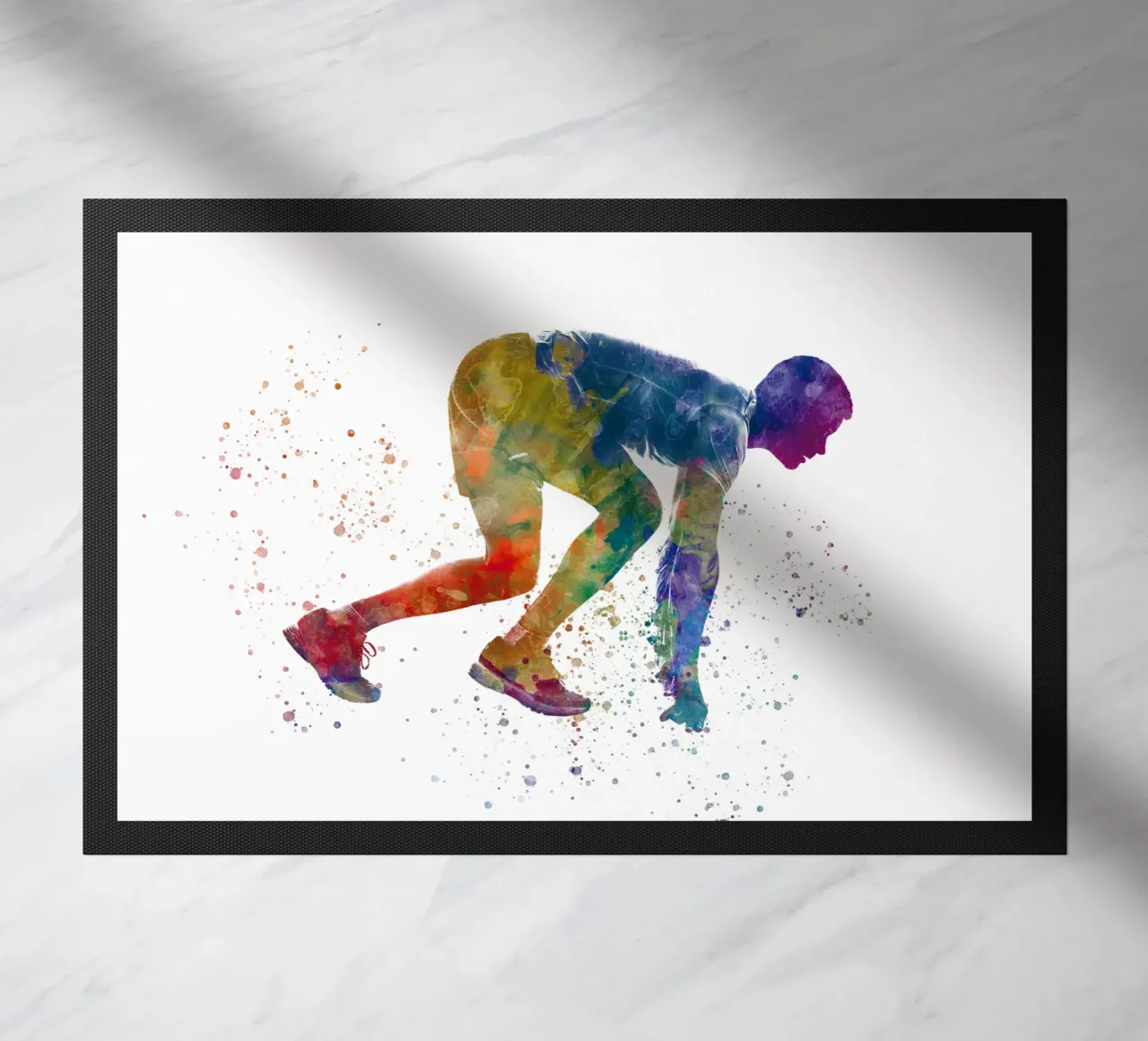 Atleta corridore in acquerello zerbino da ⚽ Sports Pulse