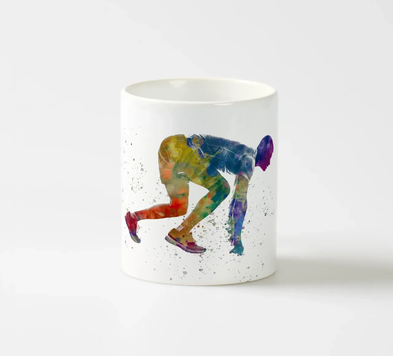Atleta corridore in acquerello tazza in ceramica da ⚽ Sports Pulse