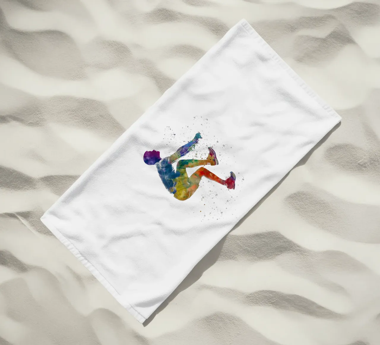 Atleta corridore in acquerello telo mare da ⚽ Sports Pulse