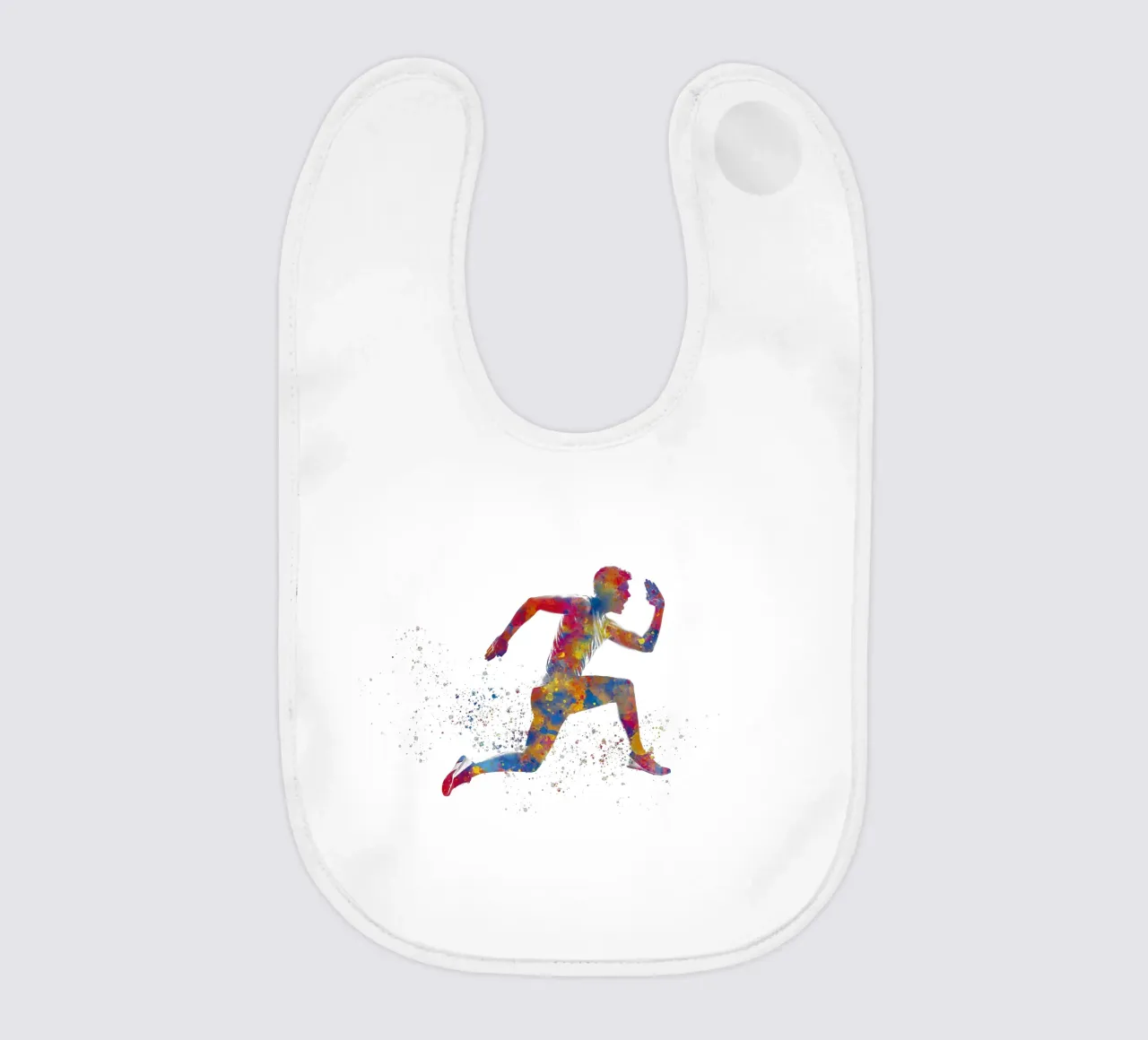 Atleta corridore in acquerello bavaglino da ⚽ Sports Pulse