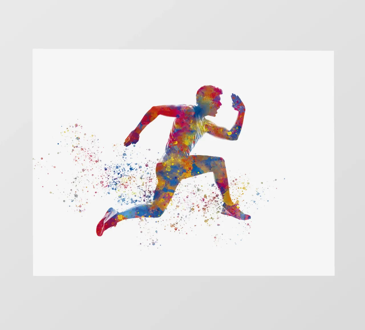 Atleta corridore in acquerello pellicola backlit da ⚽ Sports Pulse