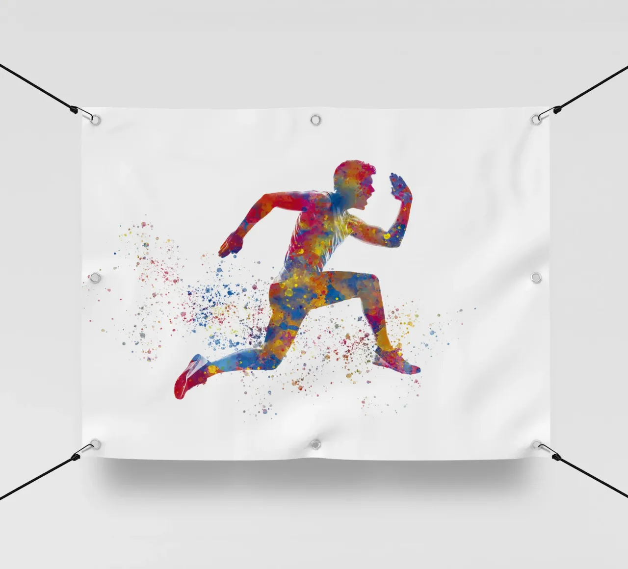 Atleta corridore in acquerello telo in pvc da ⚽ Sports Pulse