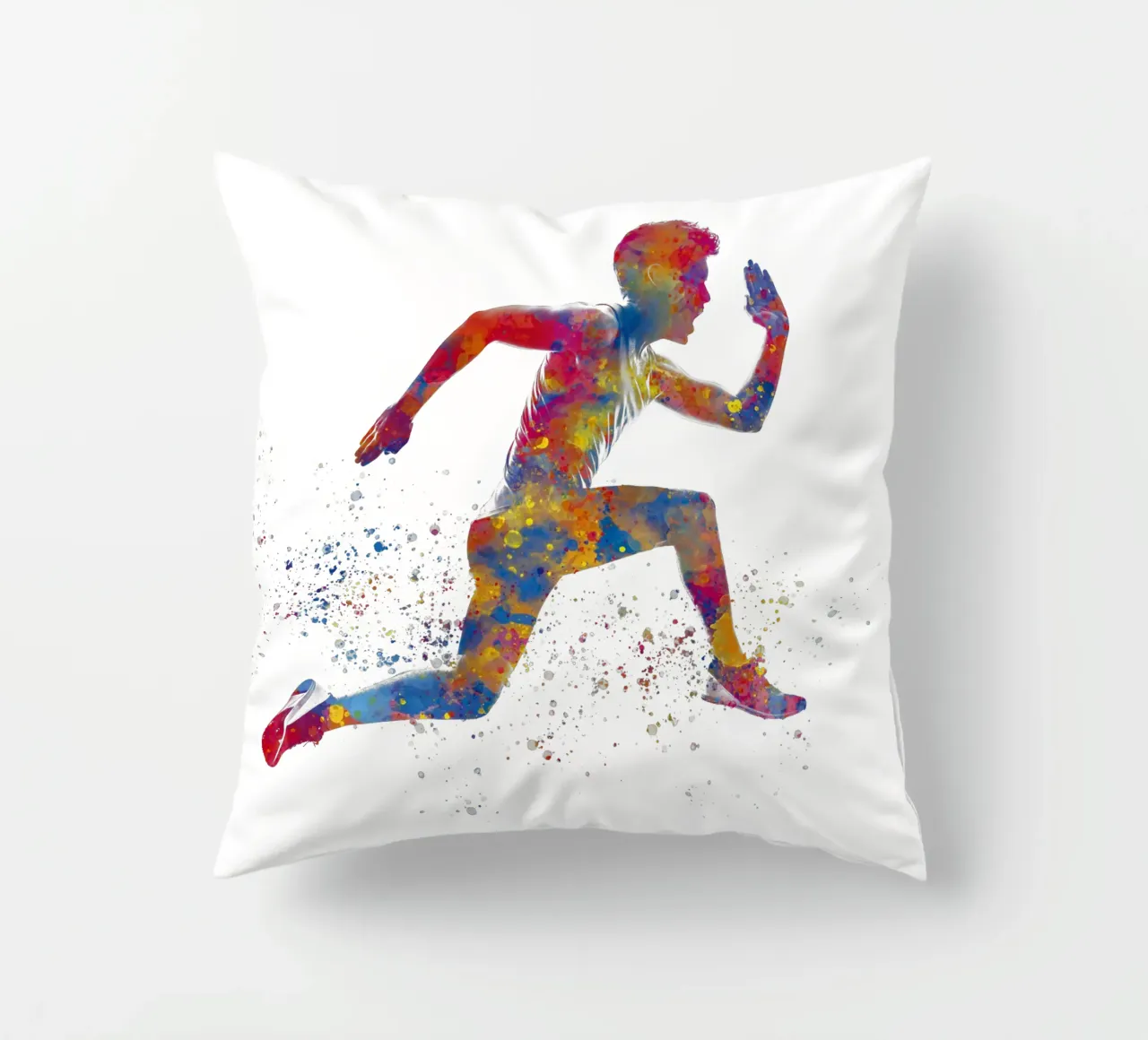 Atleta corridore in acquerello cuscino da ⚽ Sports Pulse
