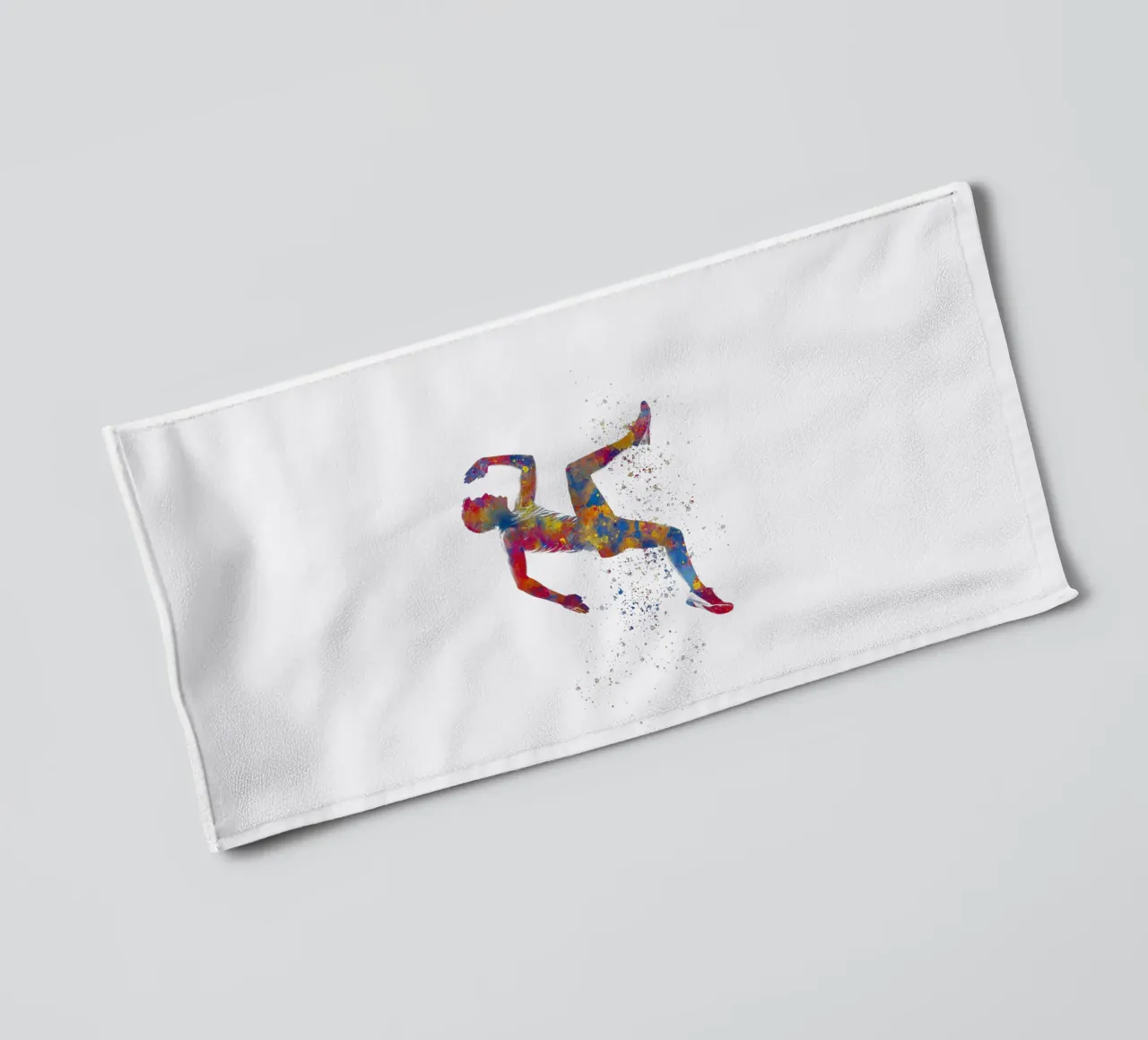Atleta corridore in acquerello asciugamano da bagno da ⚽ Sports Pulse