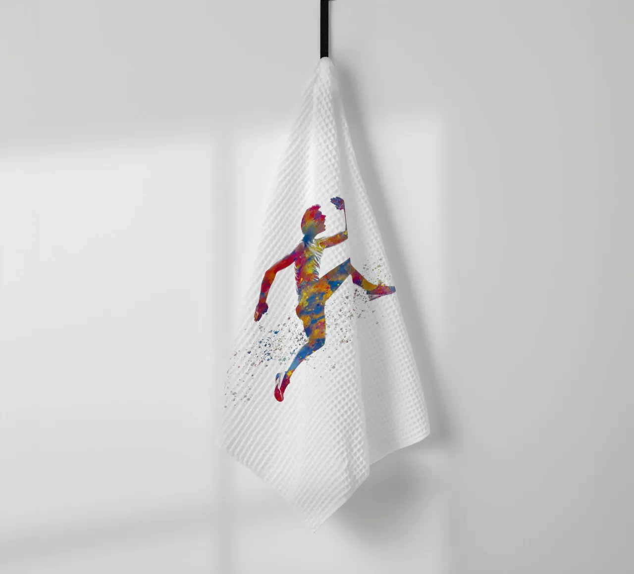 Atleta corridore in acquerello canovaccio da cucina da ⚽ Sports Pulse