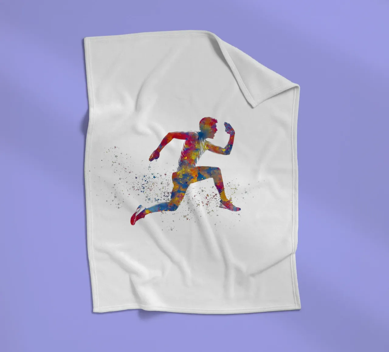 Atleta corridore in acquerello coperta in pile da ⚽ Sports Pulse