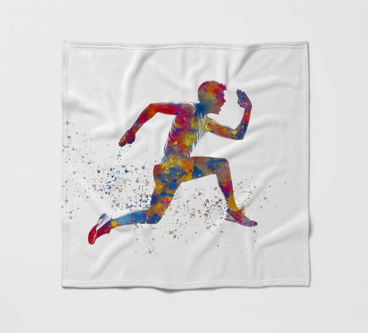 Atleta corridore in acquerello coperta in pile da ⚽ Sports Pulse