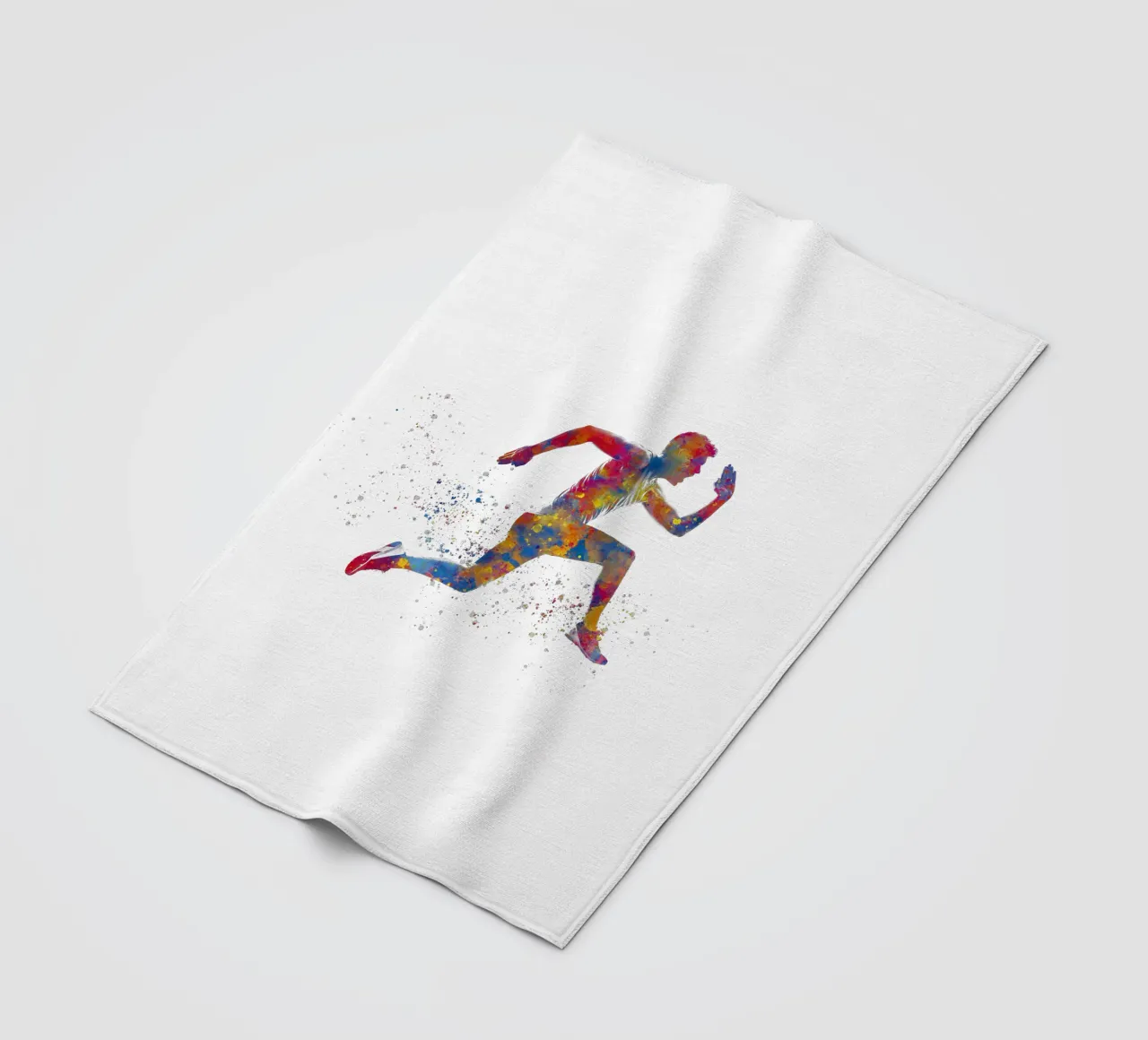 Atleta corridore in acquerello coperta in pile da ⚽ Sports Pulse