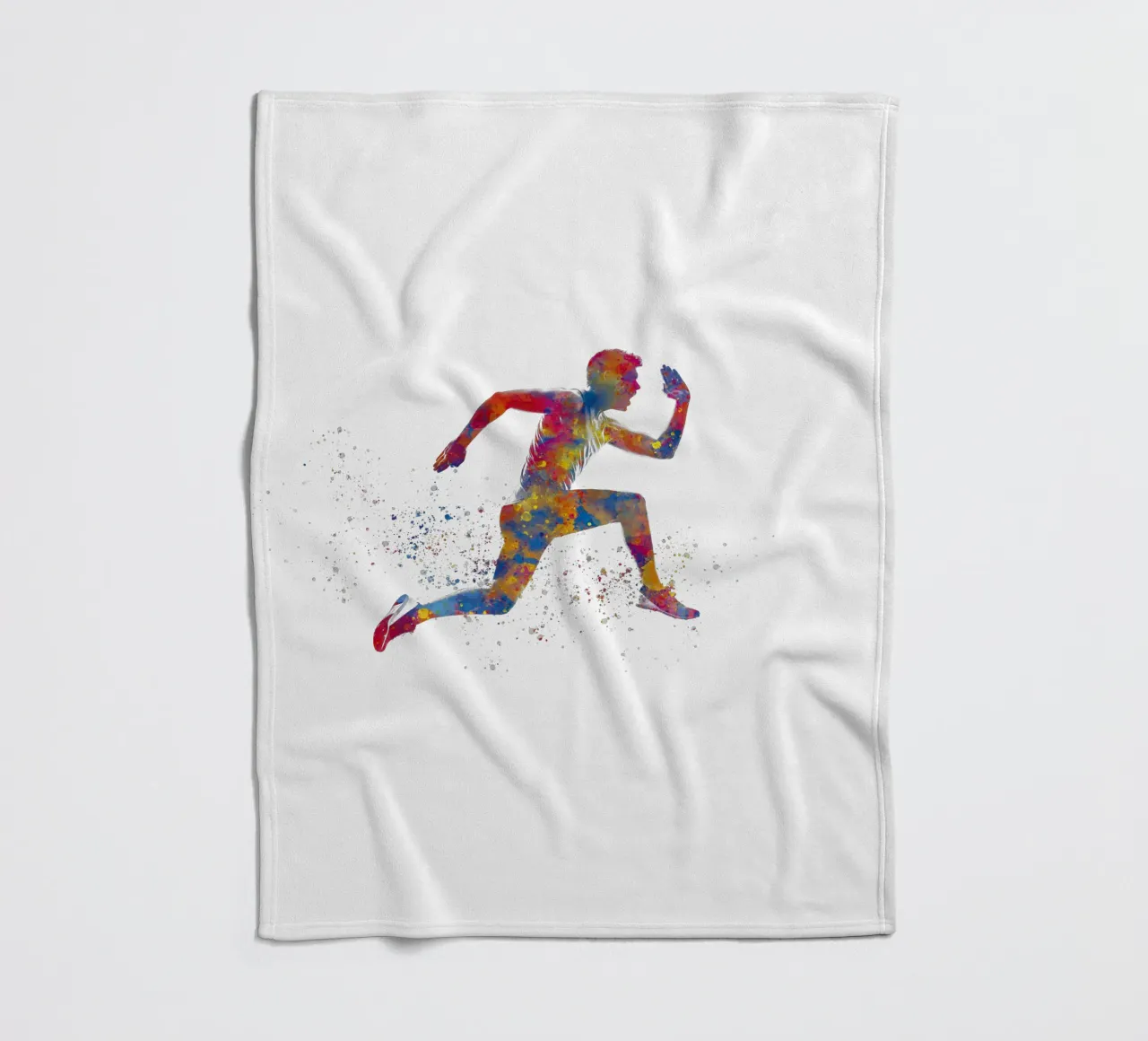 Atleta corridore in acquerello coperta in pile da ⚽ Sports Pulse