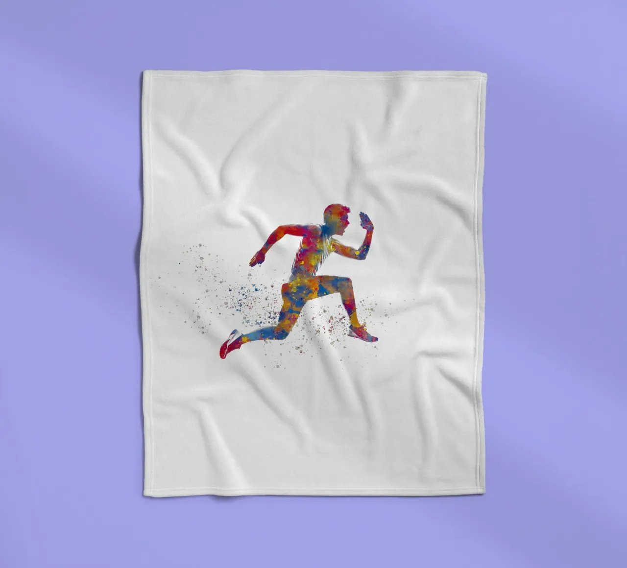 Atleta corridore in acquerello coperta in pile da ⚽ Sports Pulse
