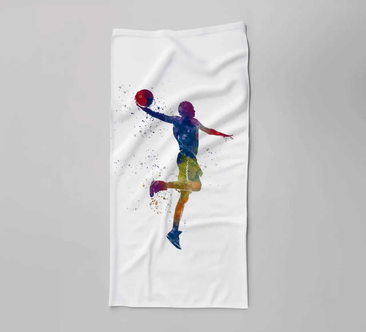 Atleet hardloper in aquarel badhanddoek van ⚽ Sports Pulse