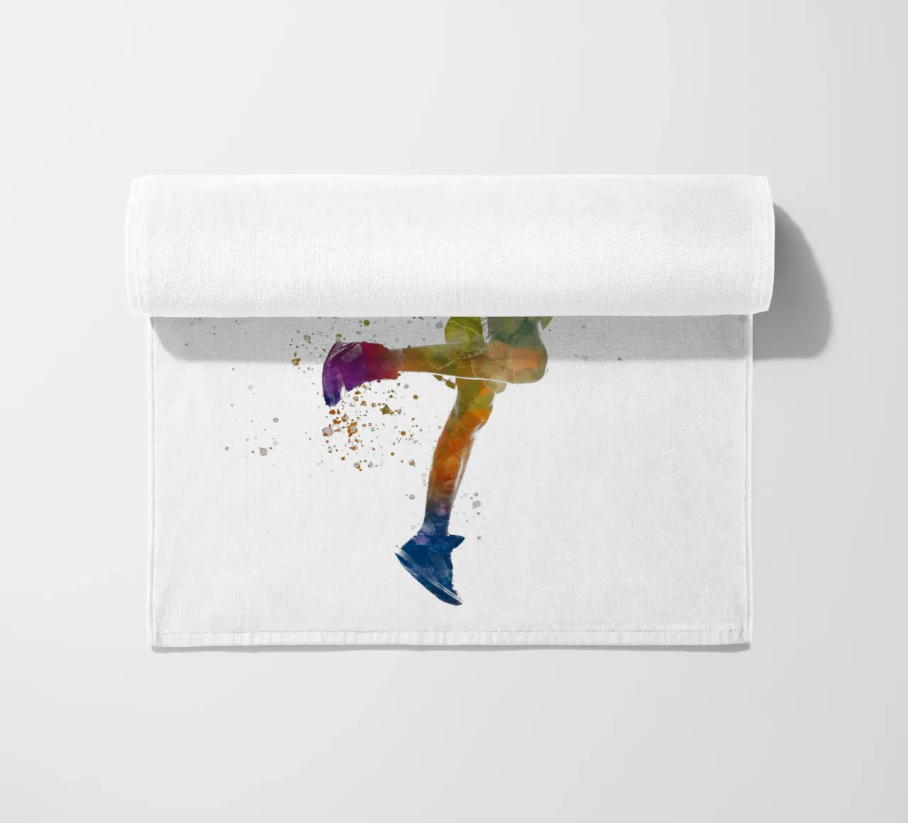 Atleet hardloper in aquarel strandhanddoek van ⚽ Sports Pulse
